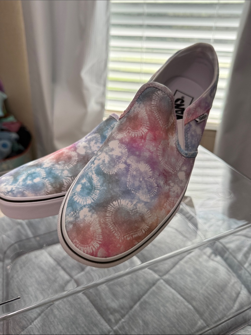 Vans Asher Heart Tie Dye Canvas Slip-on Sneakers